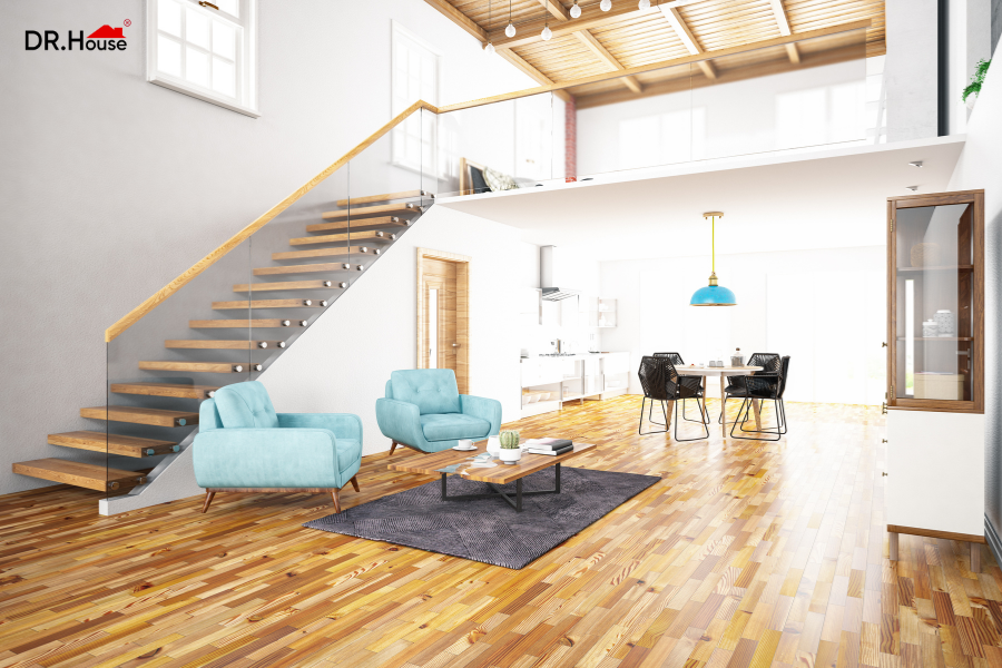 Tận dụng cửa sổ và giếng trời để chiếu sáng cho nhà gác lửng