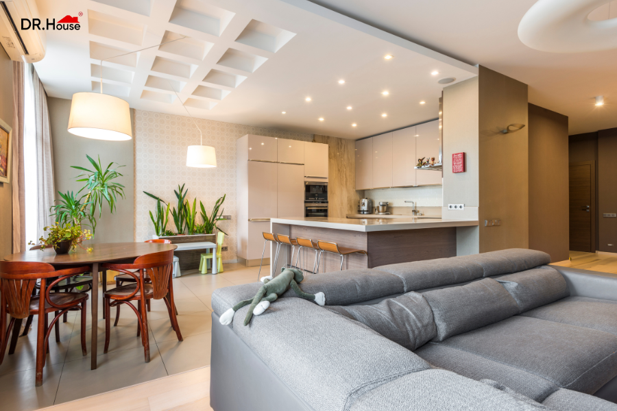 Mẫu nội thất căn hộ mở hiện đại