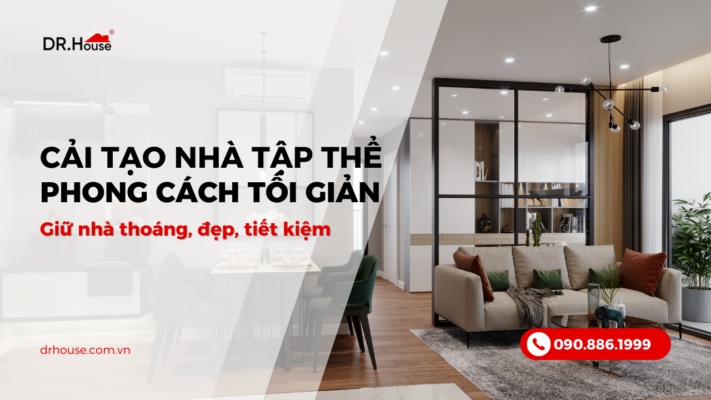 Cải tạo nhà tập thể theo phong cách tối giản - Giữ nhà thoáng, đẹp, tiết kiệm