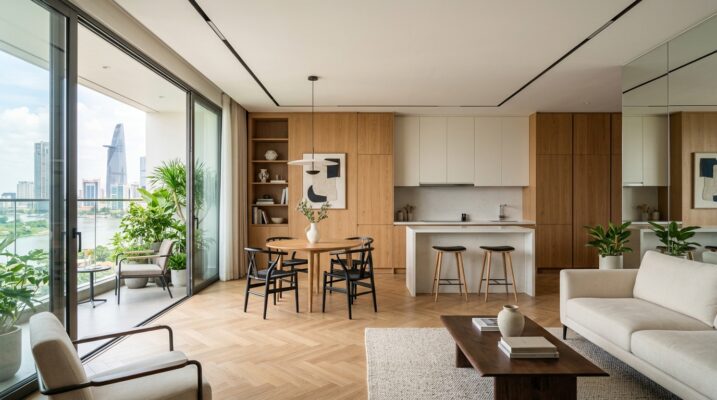 Cải Tạo Căn Hộ Chung Cư: Báo Giá 2026, Quy Trình Xin Phép BQL & Giải Pháp Thi Công Trọn Gói - DrHouse phoi canh 3d hoan thien can ho chung cu
