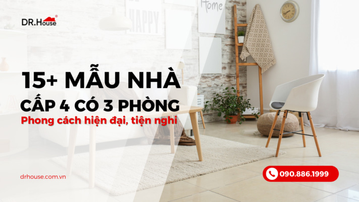 15+ mẫu nhà cấp 4 có 3 phòng ngủ hiện đại