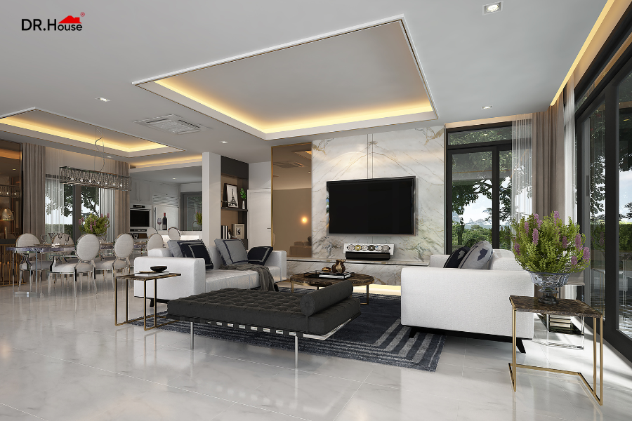 Mẫu phòng khách biệt thự sang trọng
