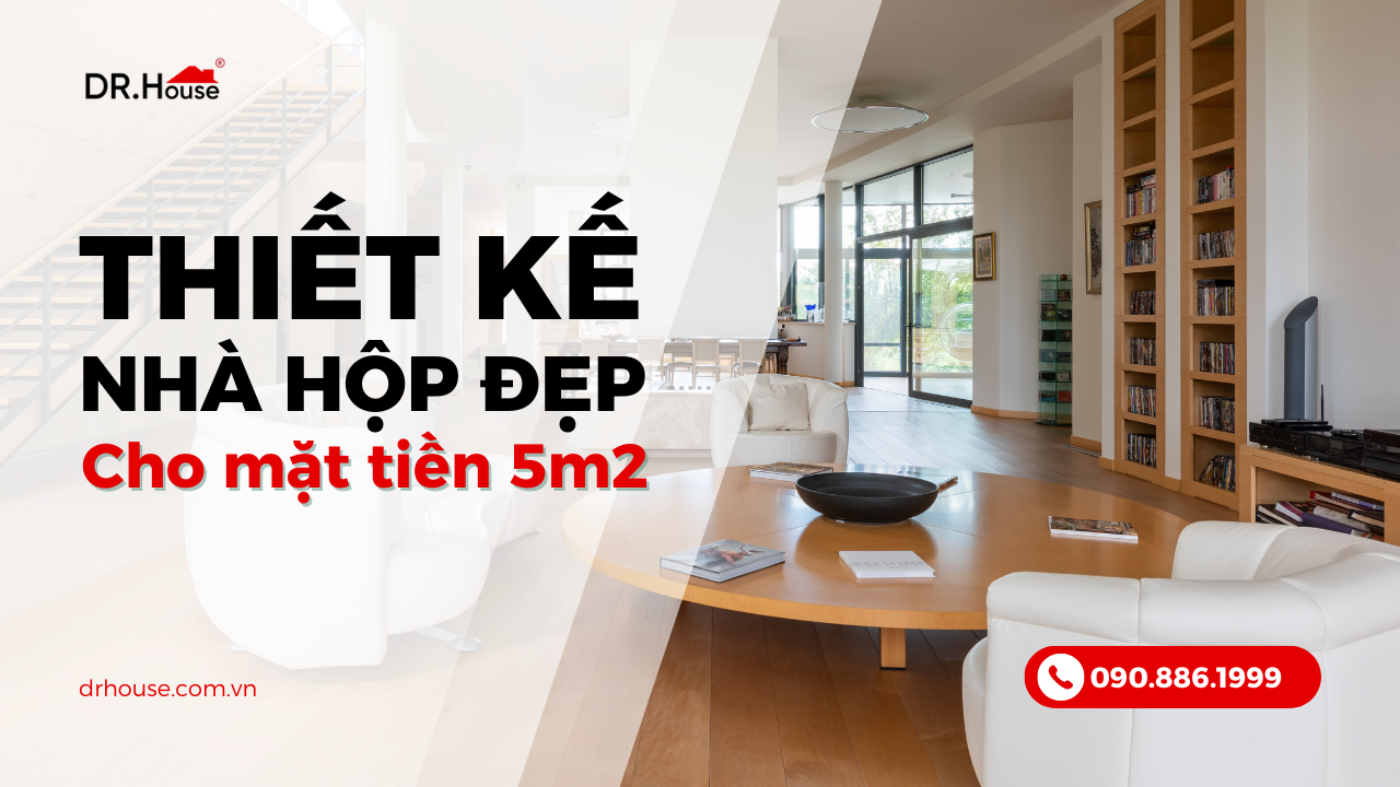 Những kiểu nhà hộp đẹp cho mặt tiền 5m