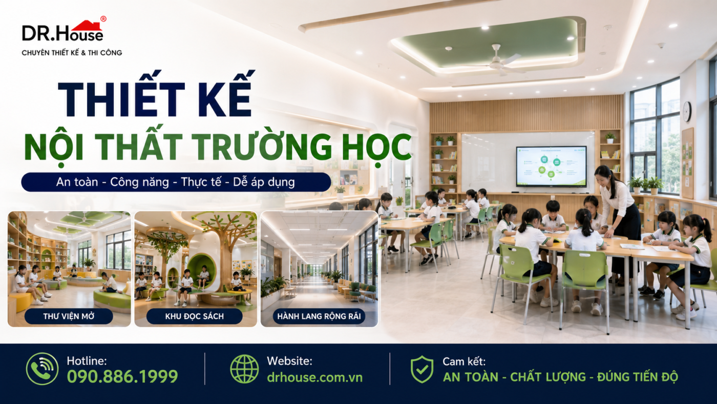 Thiết kế nội thất trường học hiện đại